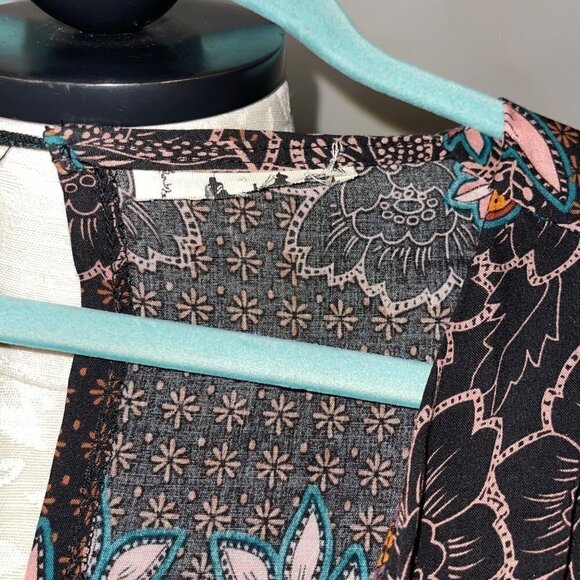 JAASE Maxi Wrap Dress Size Medium Purple Haze Multicolor Bohemian Floral Rayon - Picture 12 of 15